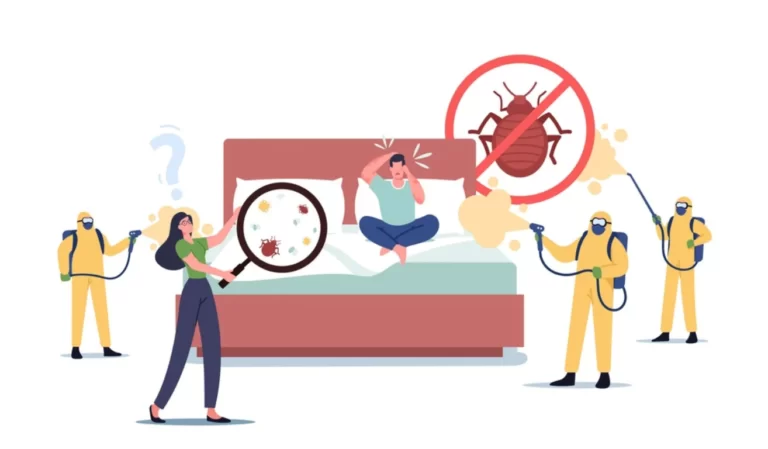 Characters Suffering of Bed Bugs Attack - bed bug control
